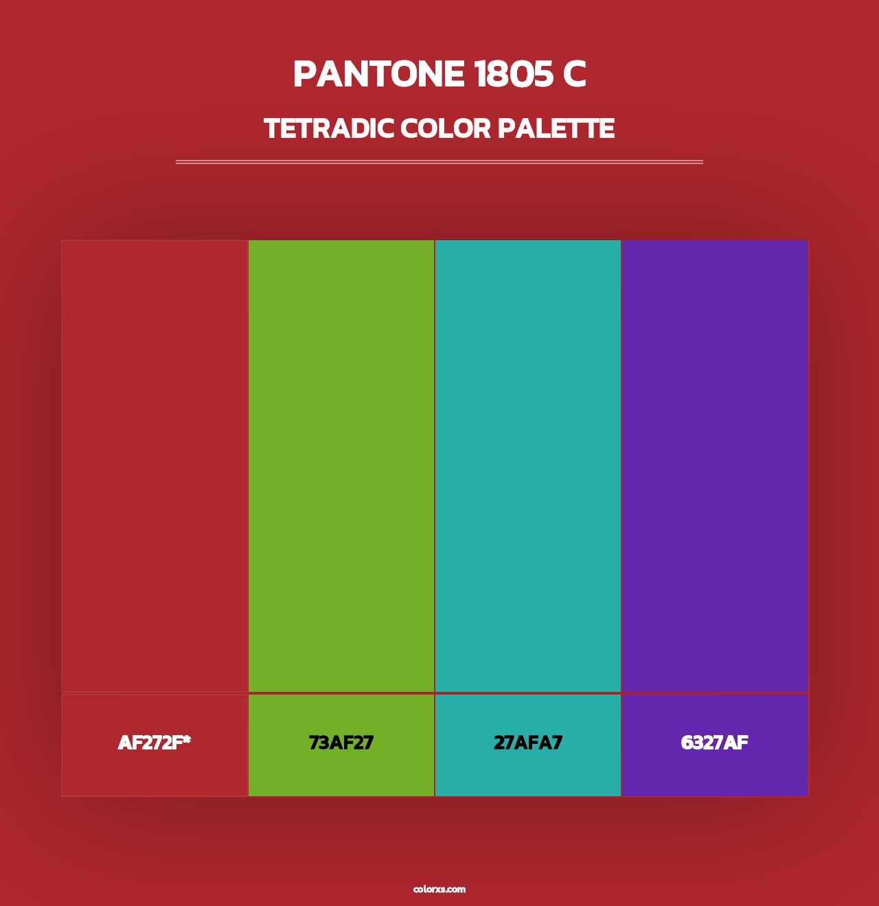 PANTONE 1805 C - Tetradic Color Palette