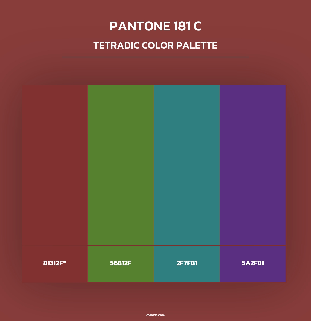 PANTONE 181 C - Tetradic Color Palette