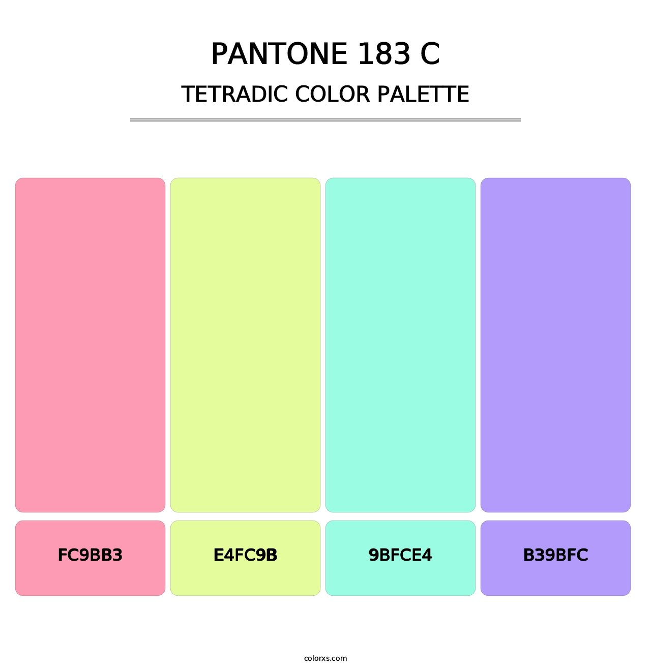 PANTONE 183 C - Tetradic Color Palette