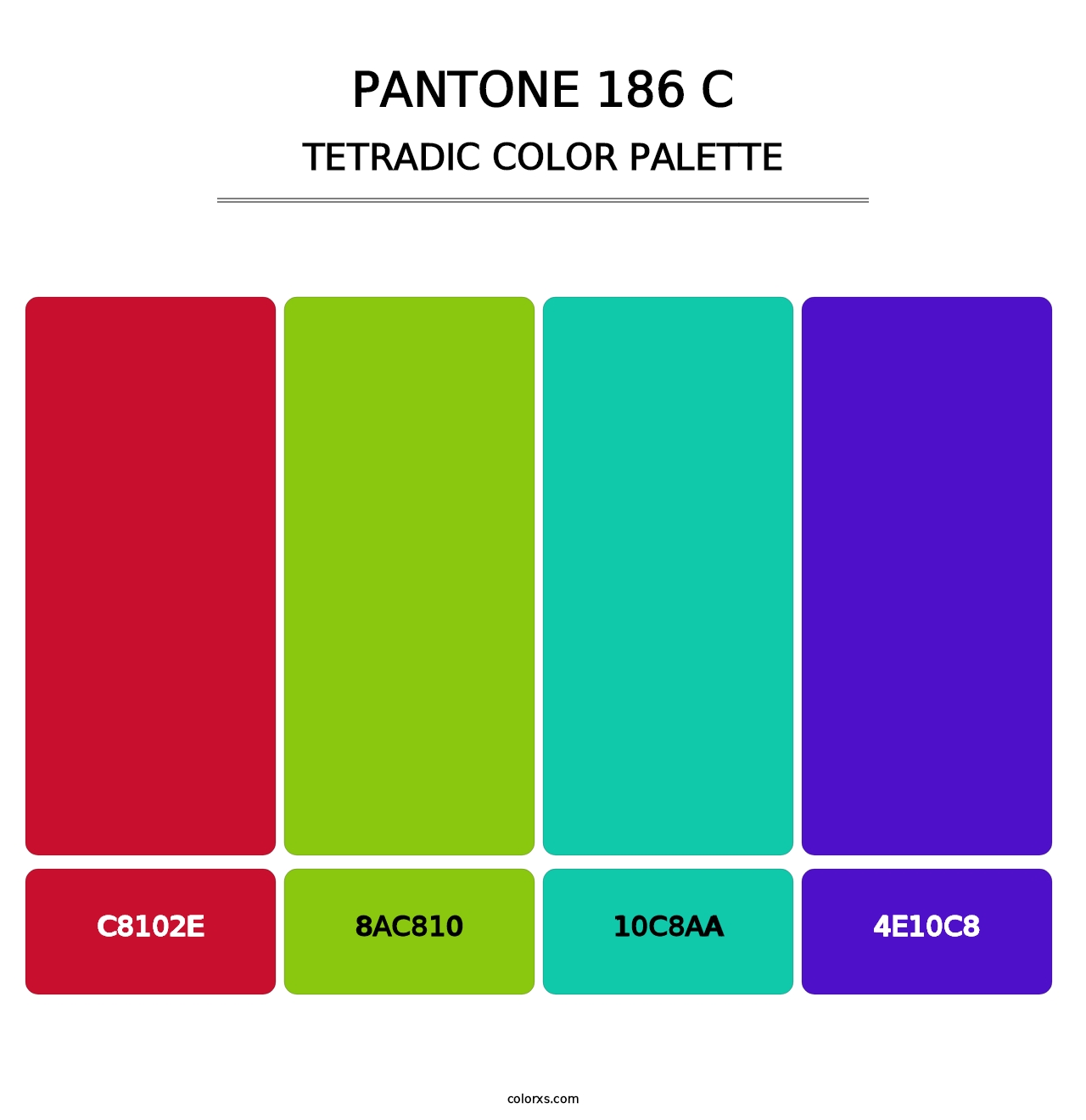 PANTONE 186 C - Tetradic Color Palette