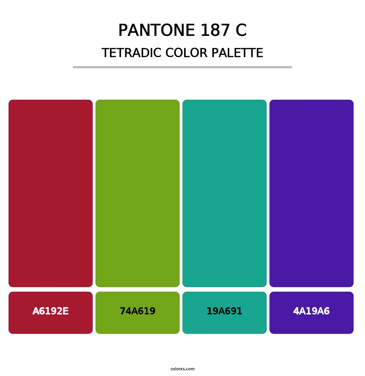 PANTONE 187 C - Tetradic Color Palette