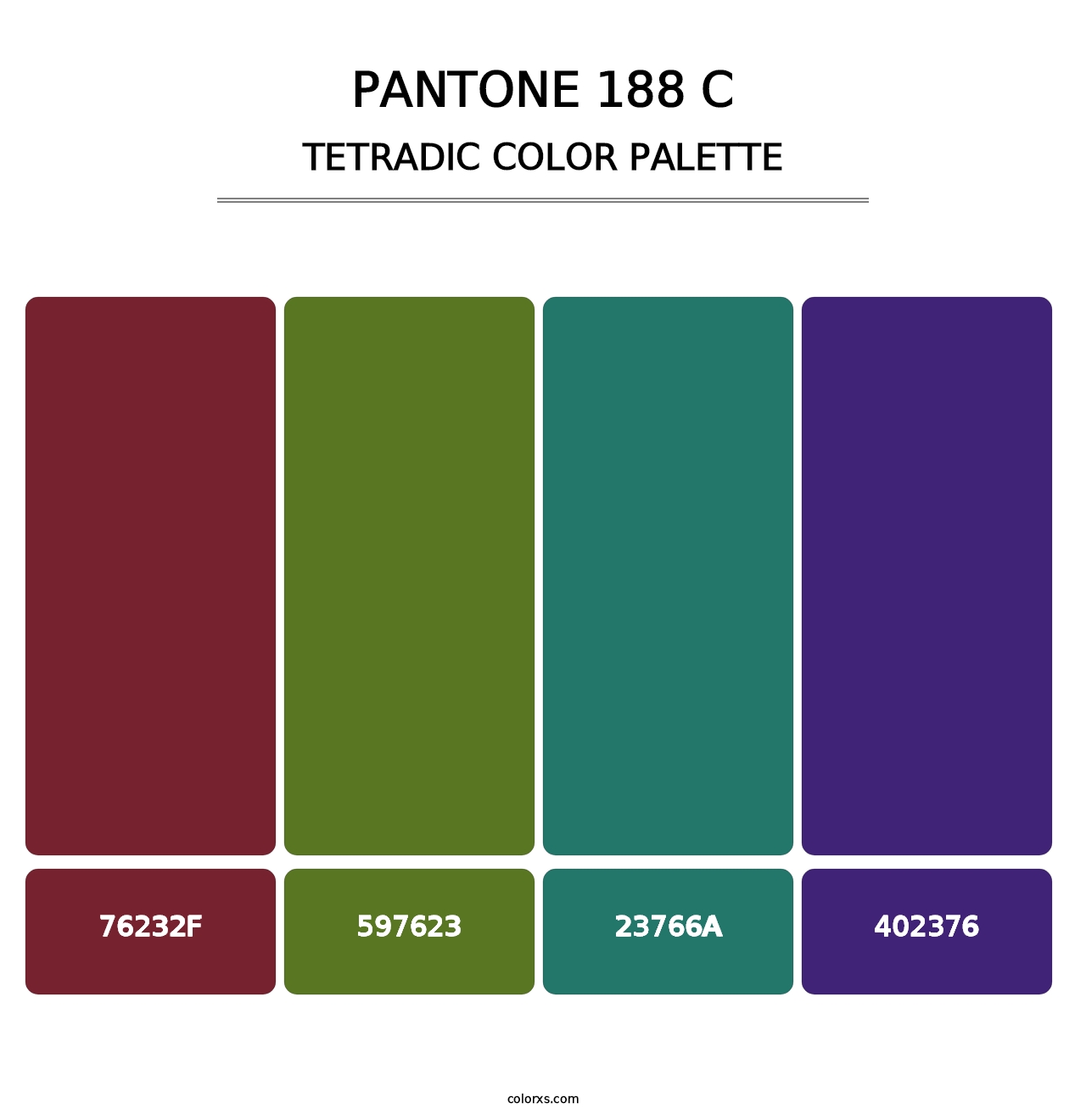 PANTONE 188 C - Tetradic Color Palette