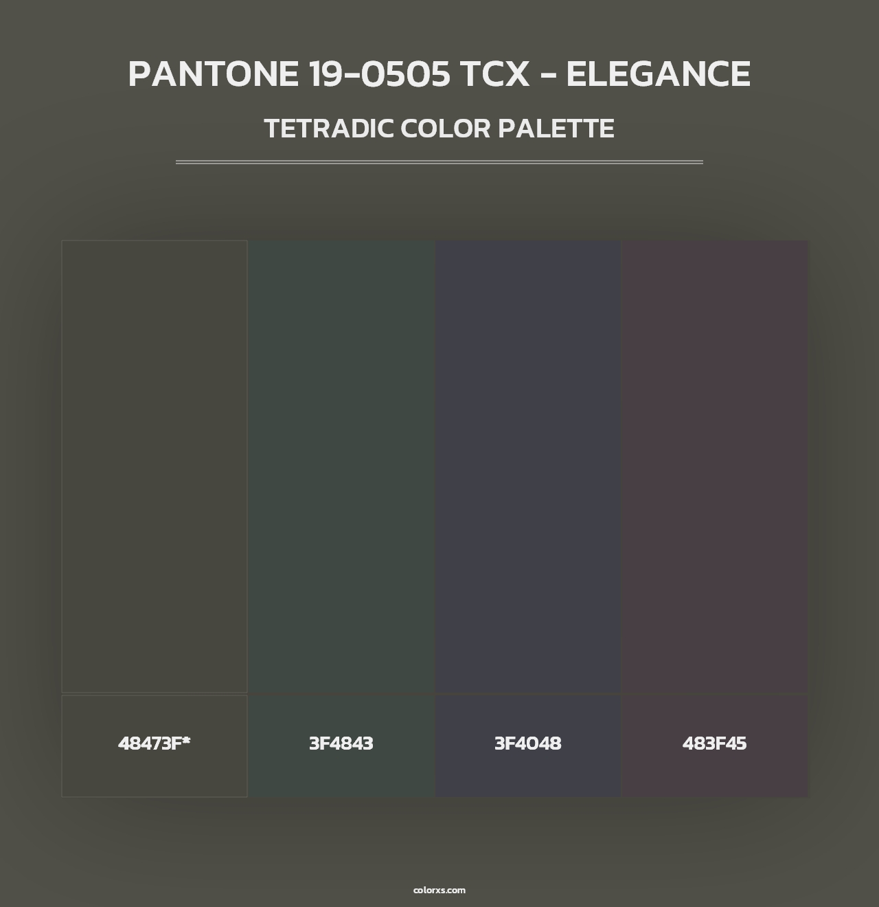 PANTONE 19-0505 TCX - Elegance - Tetradic Color Palette