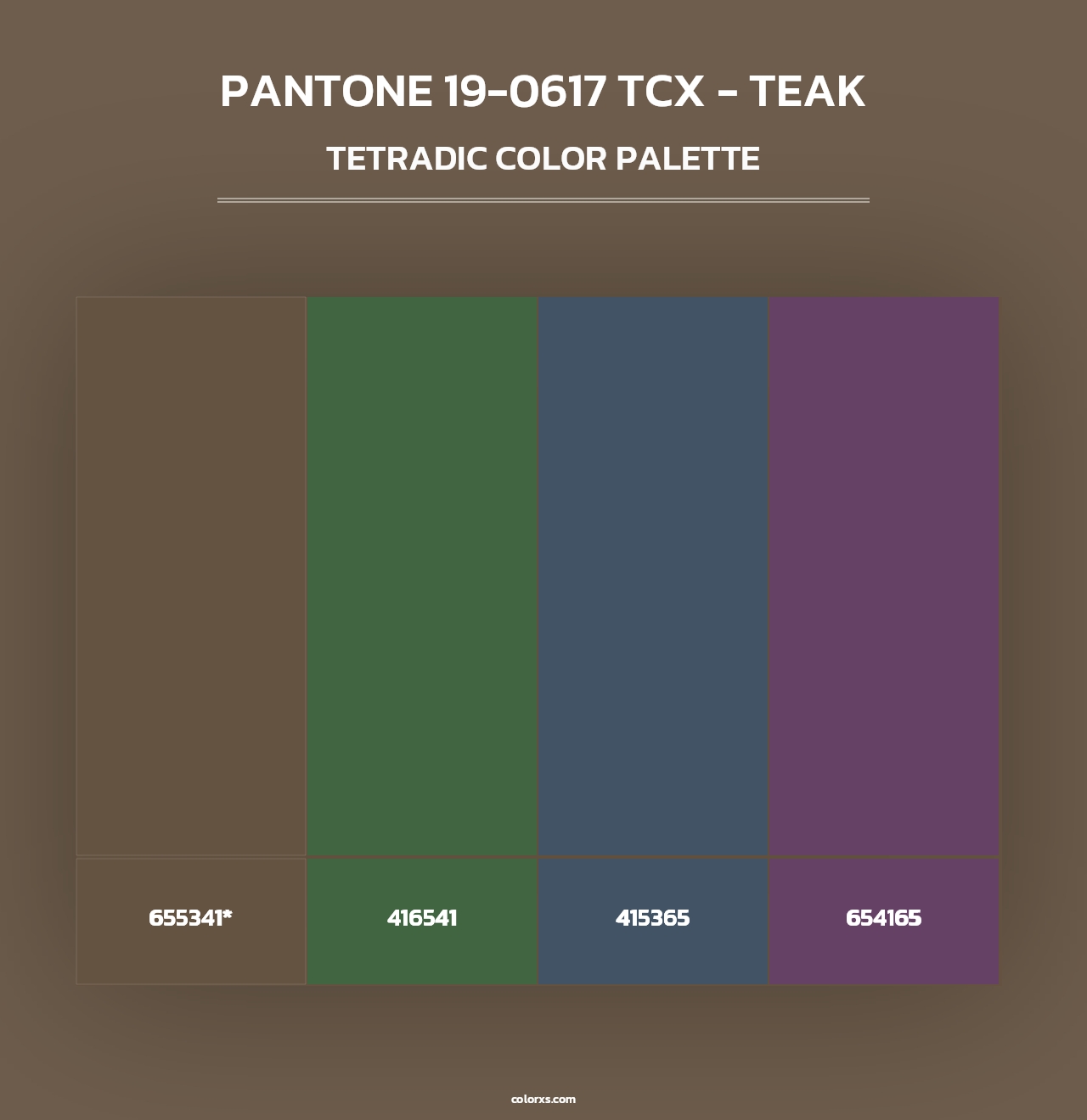 PANTONE 19-0617 TCX - Teak - Tetradic Color Palette
