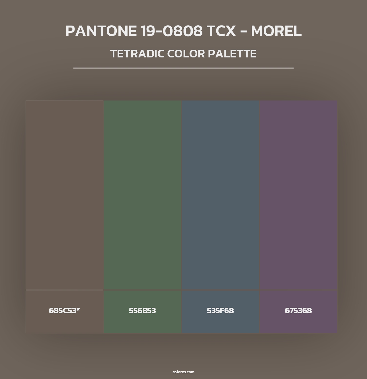 PANTONE 19-0808 TCX - Morel - Tetradic Color Palette