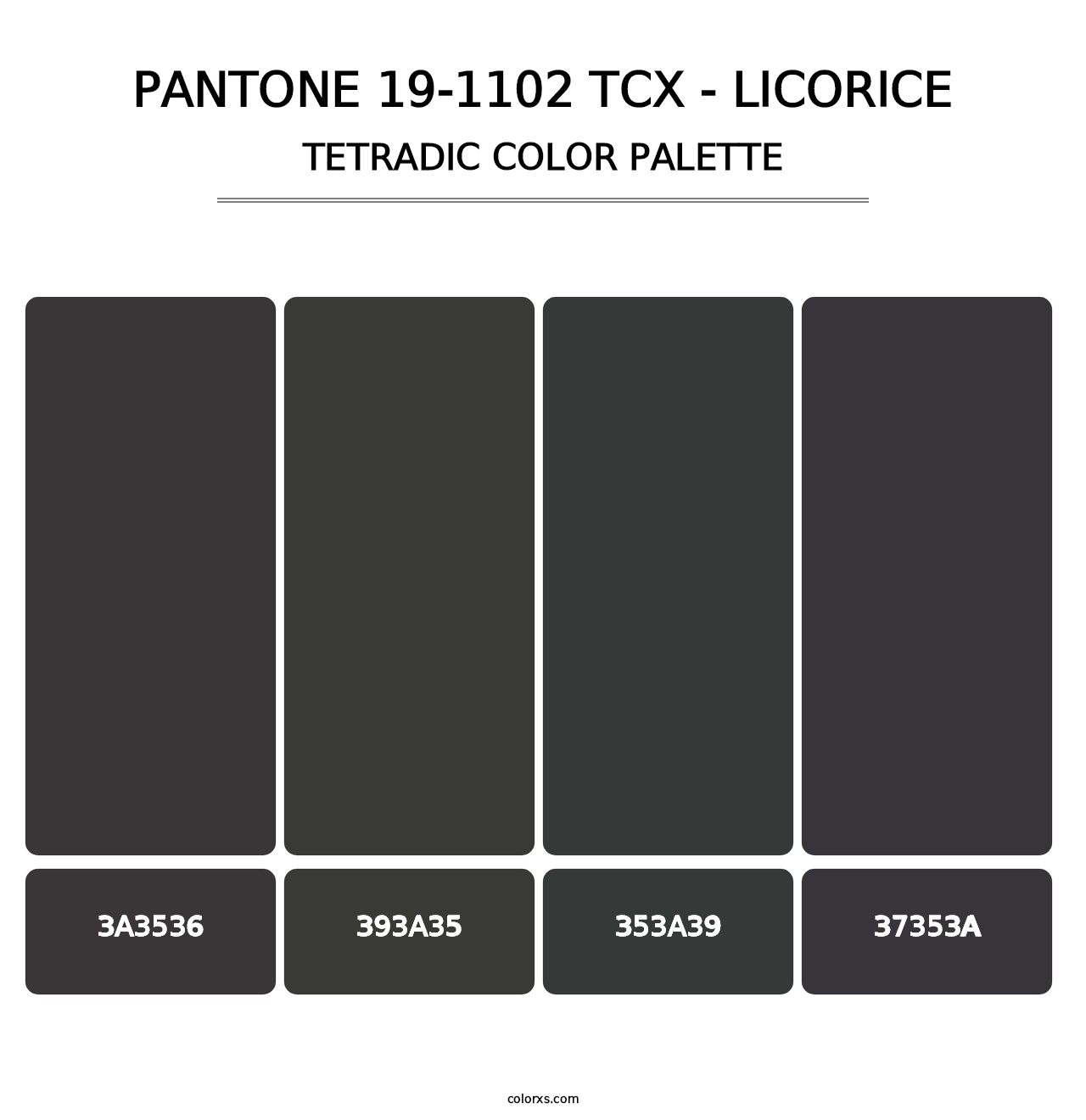 PANTONE 19-1102 TCX - Licorice - Tetradic Color Palette