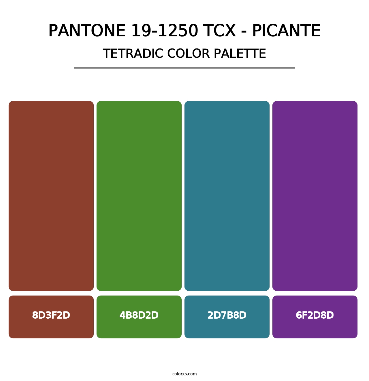 PANTONE 19-1250 TCX - Picante - Tetradic Color Palette