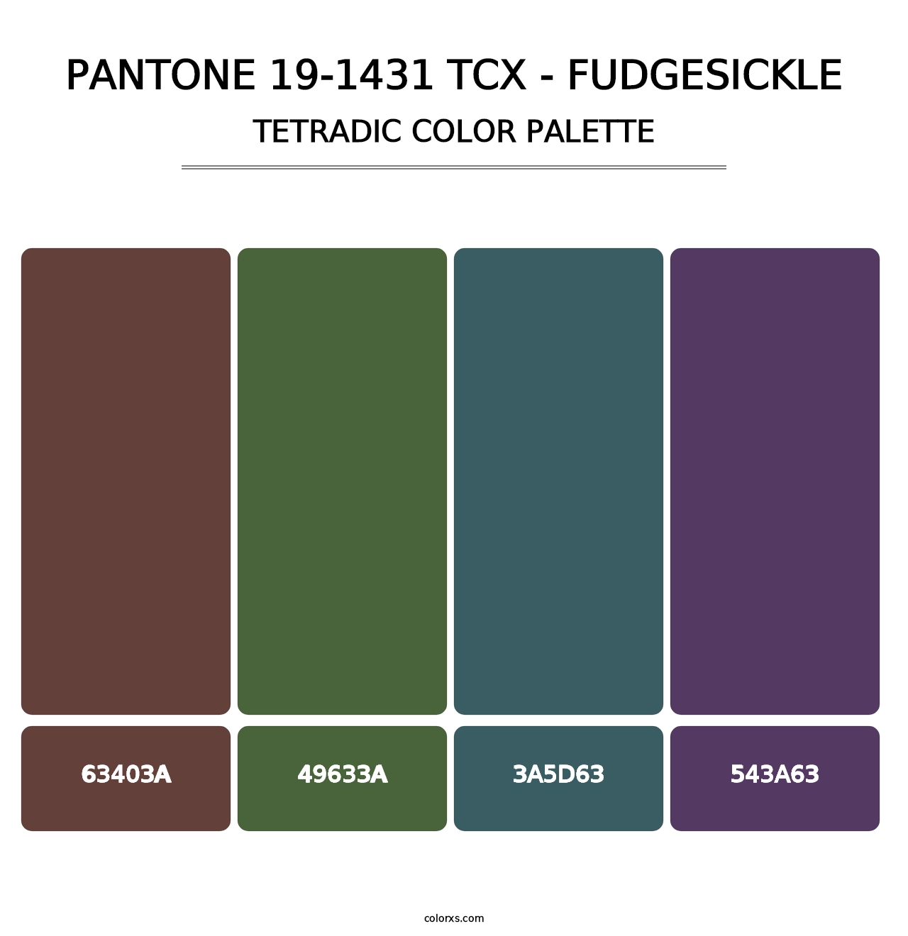 PANTONE 19-1431 TCX - Fudgesickle - Tetradic Color Palette
