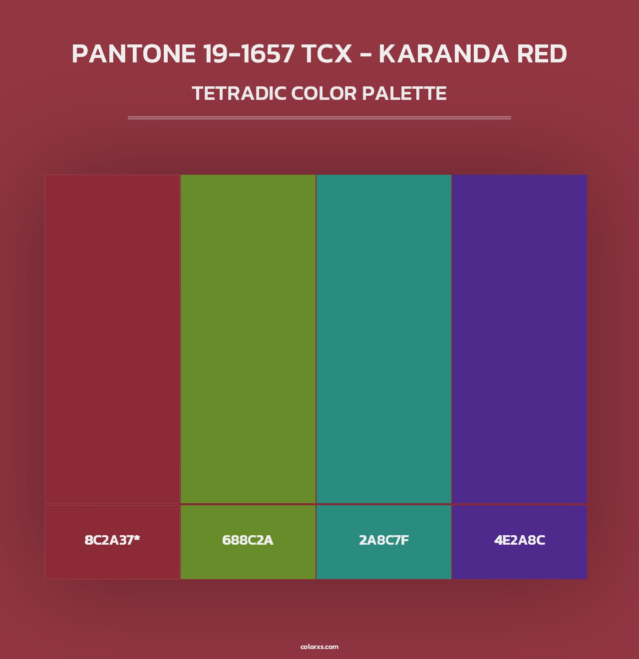 PANTONE 19-1657 TCX - Karanda Red - Tetradic Color Palette