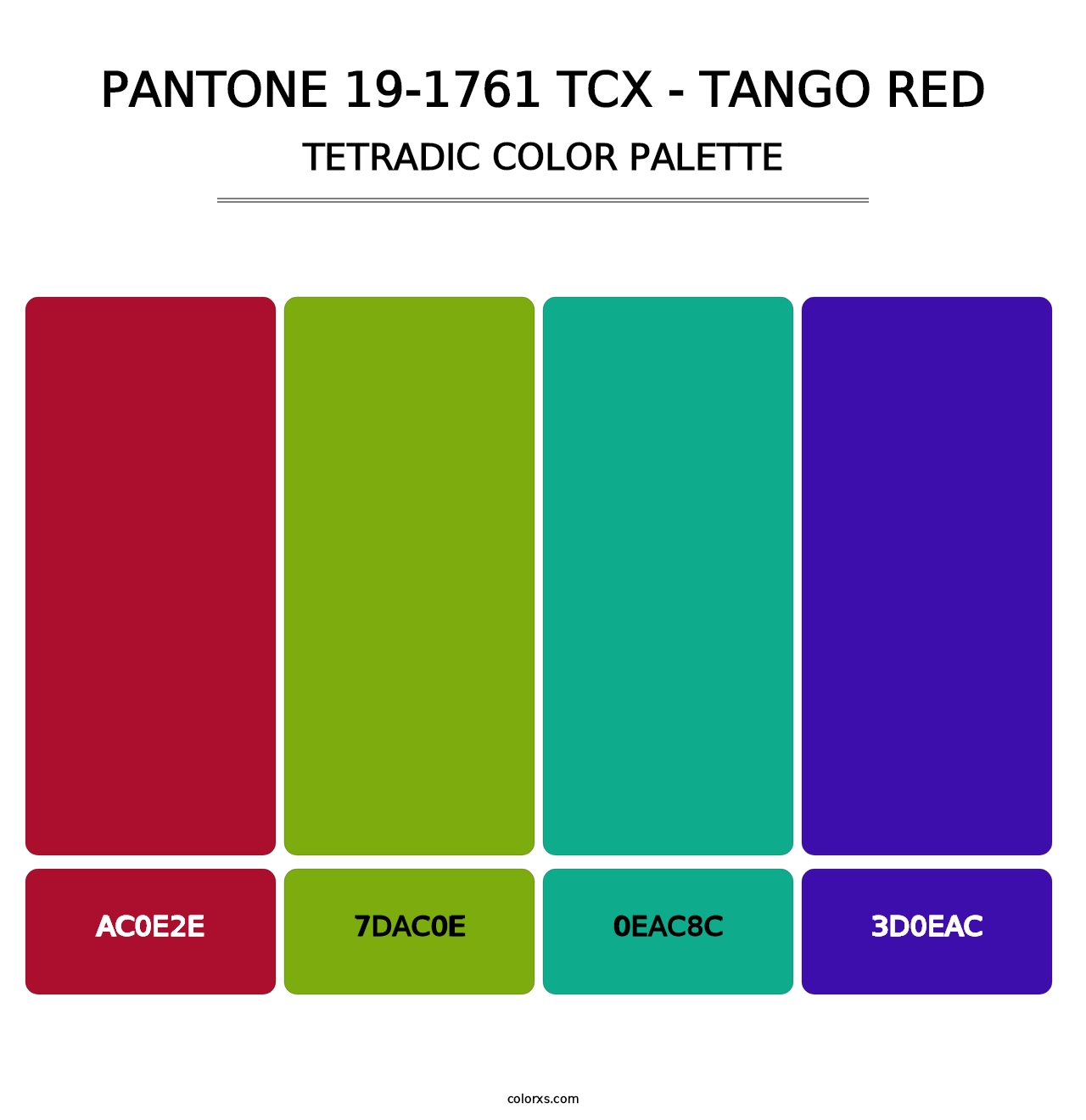 PANTONE 19-1761 TCX - Tango Red - Tetradic Color Palette