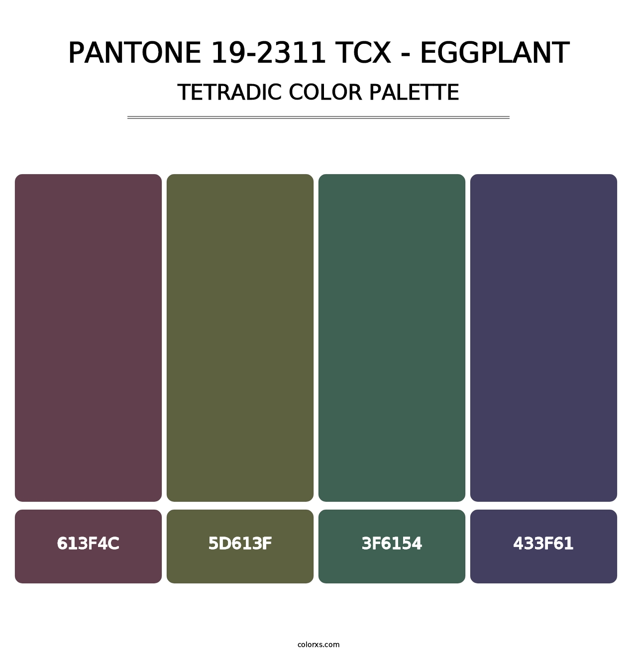 PANTONE 19-2311 TCX - Eggplant - Tetradic Color Palette