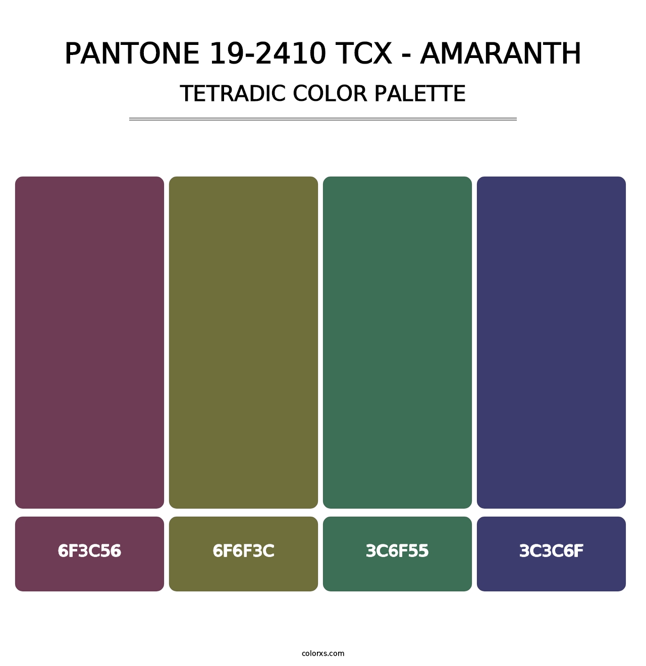 PANTONE 19-2410 TCX - Amaranth - Tetradic Color Palette