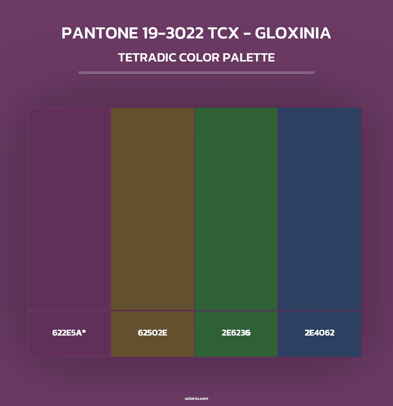 PANTONE 19-3022 TCX - Gloxinia - Tetradic Color Palette
