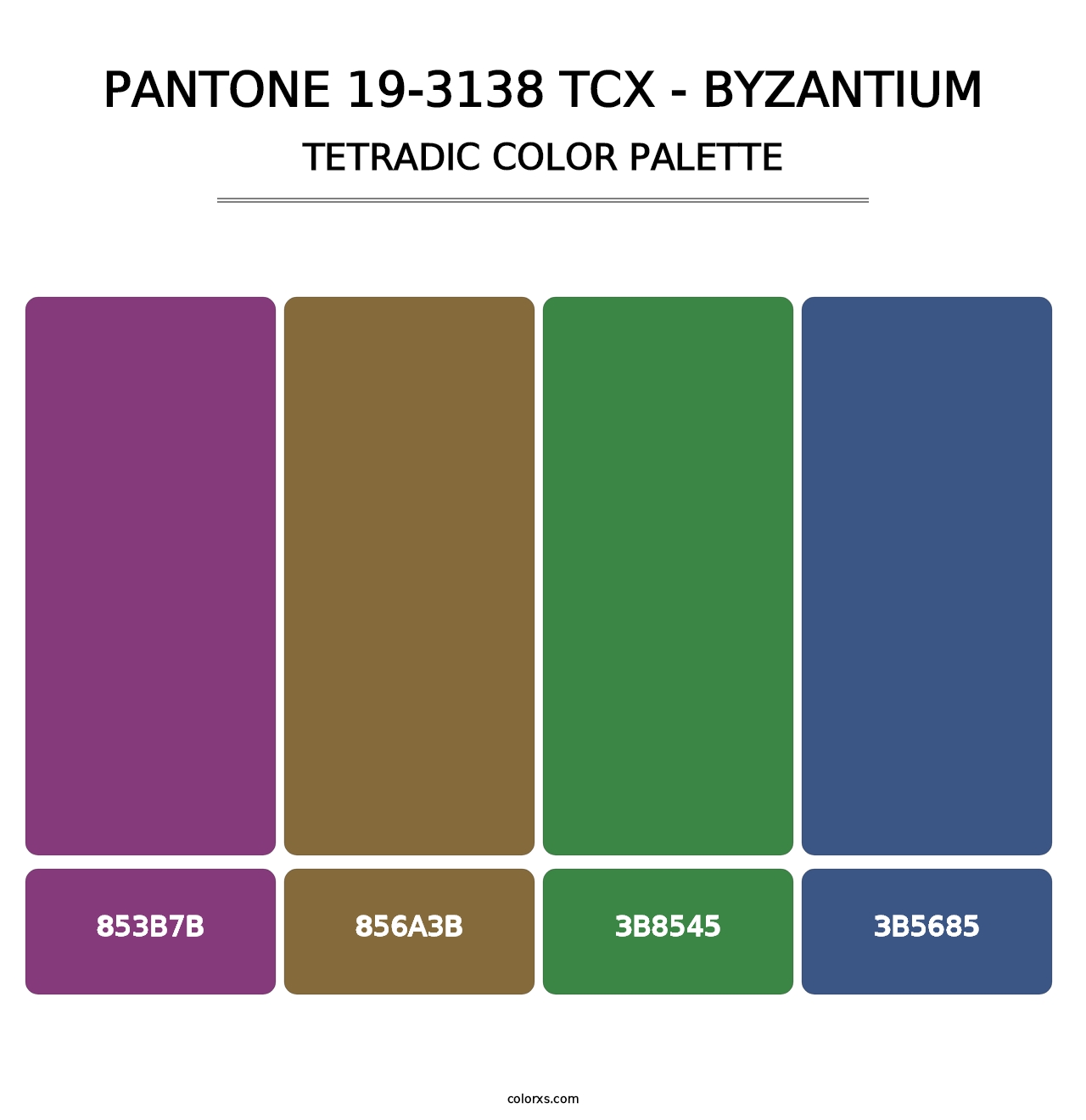 PANTONE 19-3138 TCX - Byzantium - Tetradic Color Palette