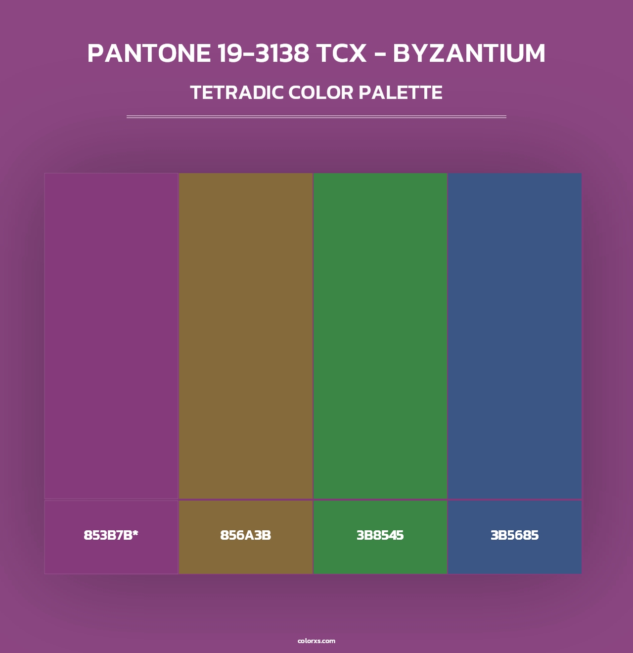 PANTONE 19-3138 TCX - Byzantium - Tetradic Color Palette