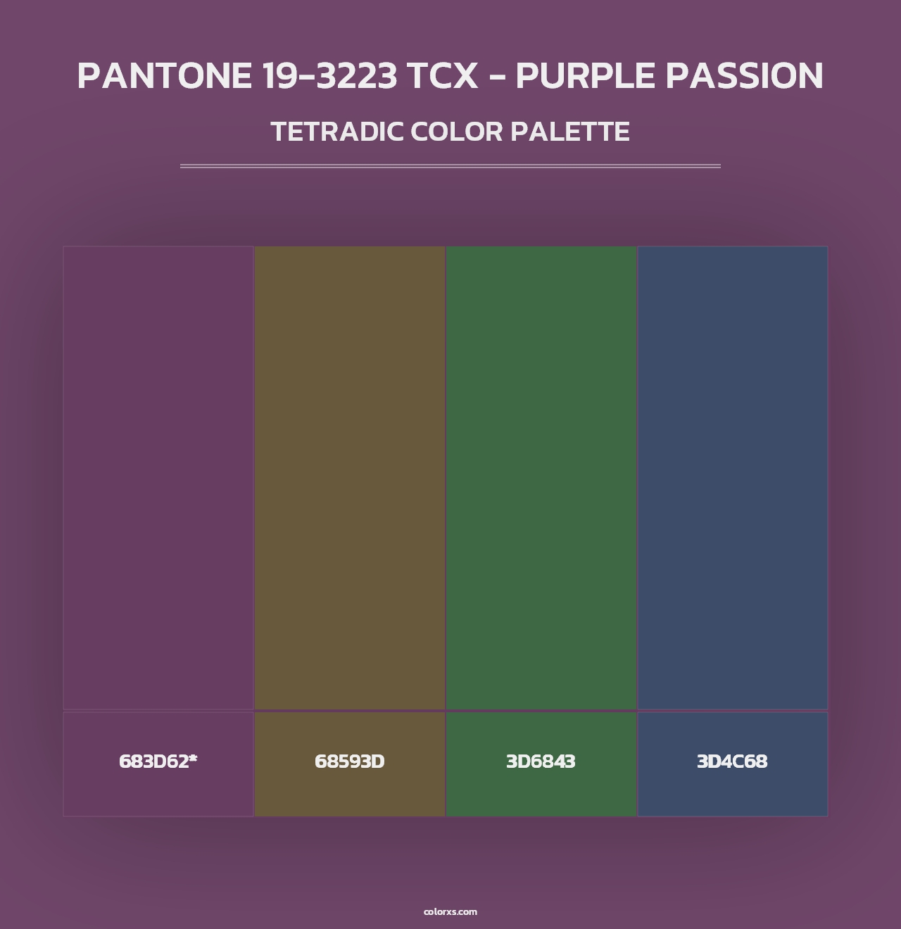PANTONE 19-3223 TCX - Purple Passion - Tetradic Color Palette