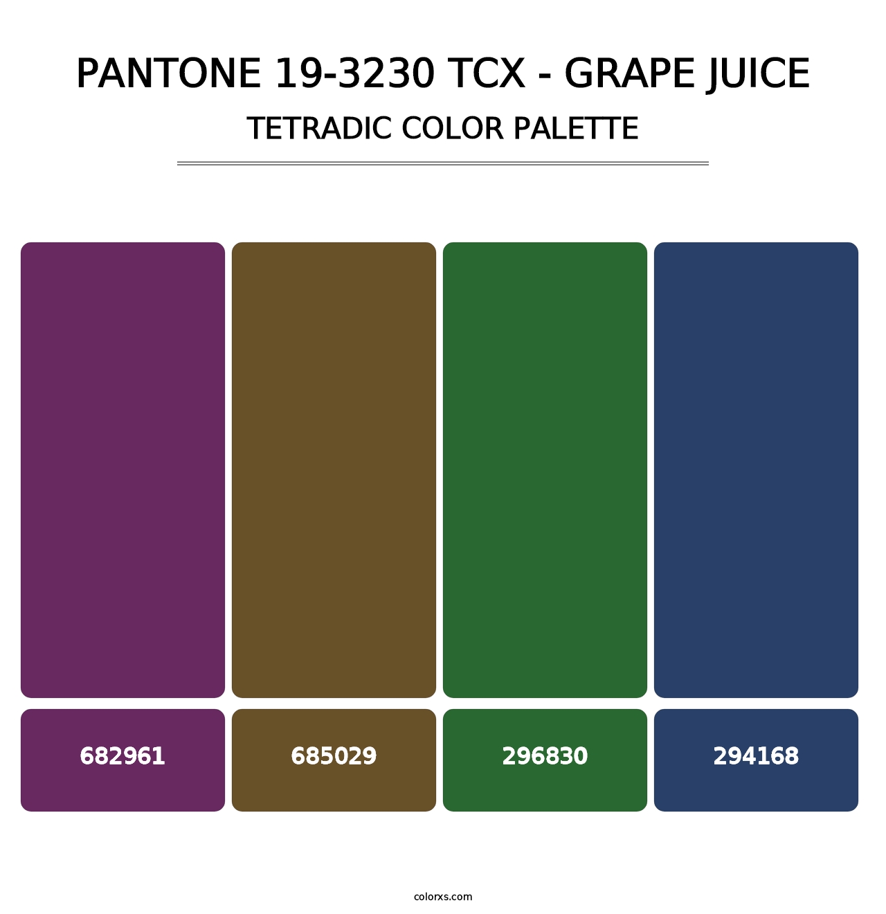 PANTONE 19-3230 TCX - Grape Juice - Tetradic Color Palette