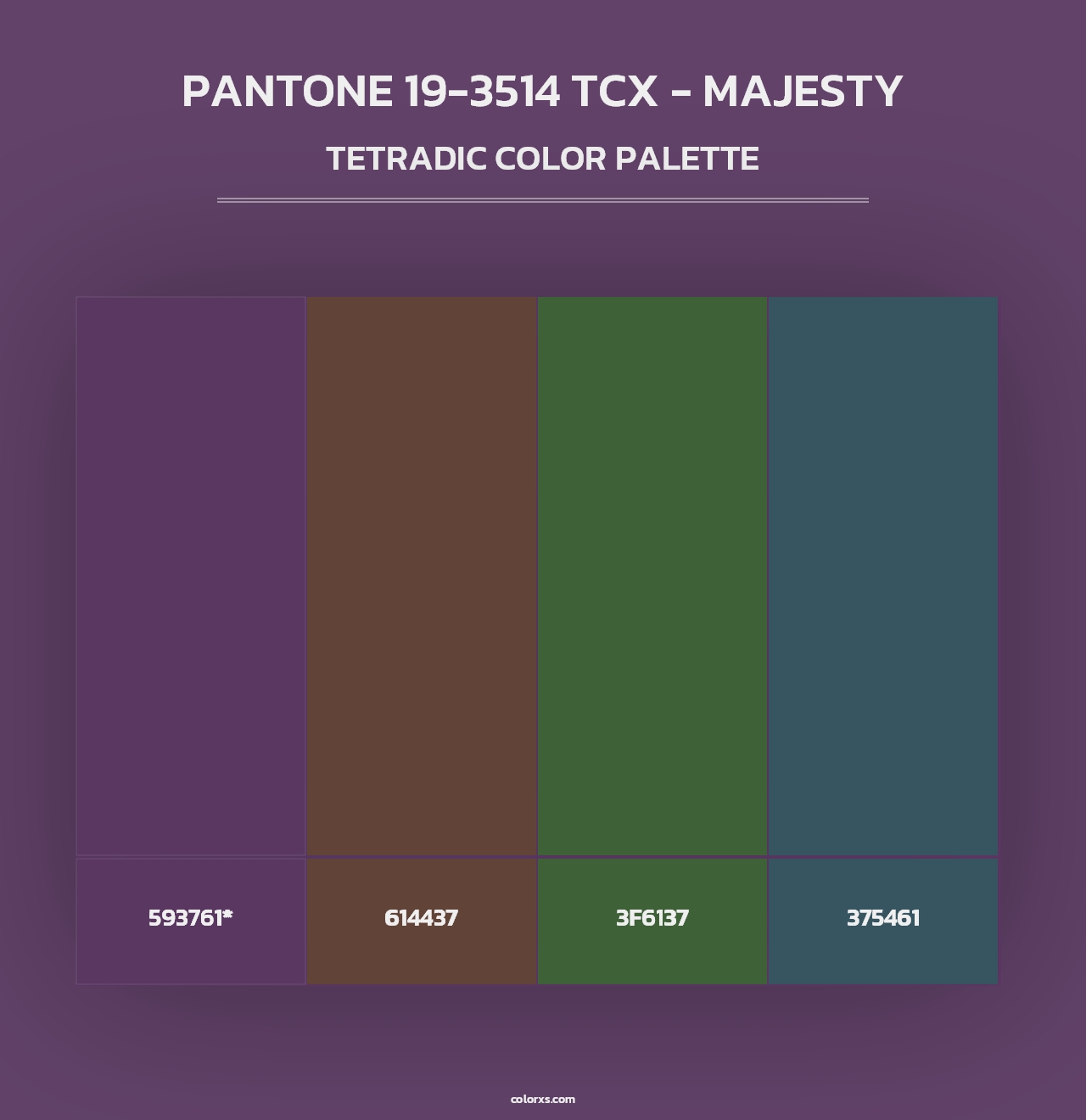 PANTONE 19-3514 TCX - Majesty - Tetradic Color Palette