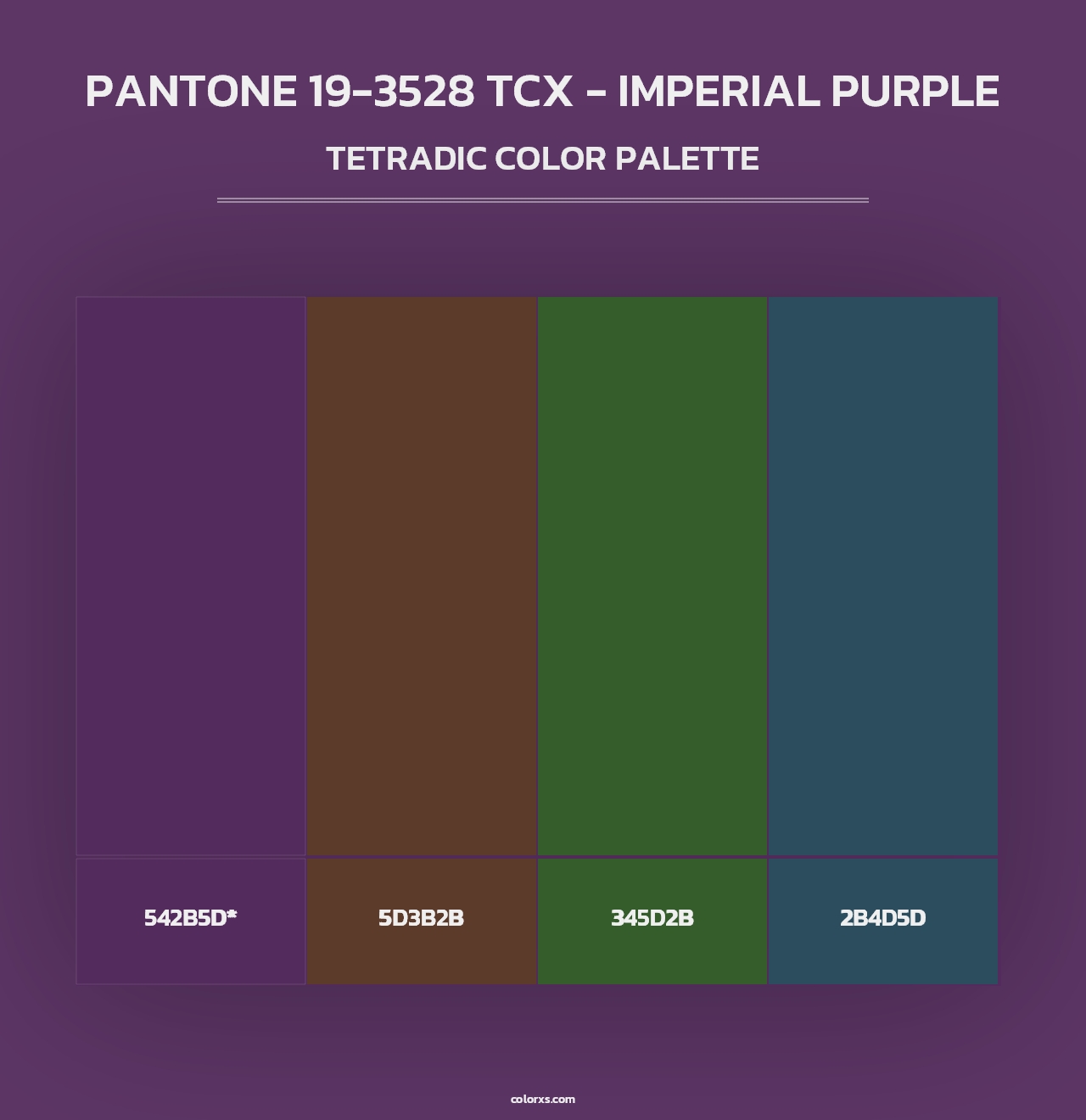 PANTONE 19-3528 TCX - Imperial Purple - Tetradic Color Palette