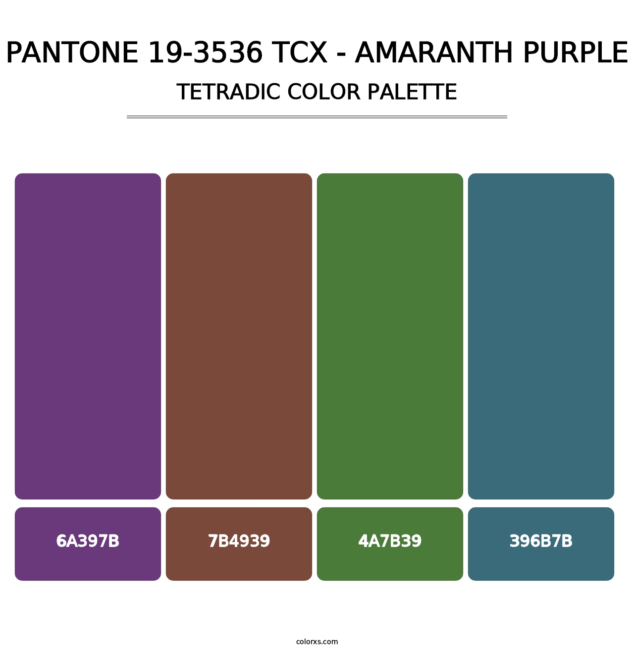 PANTONE 19-3536 TCX - Amaranth Purple - Tetradic Color Palette