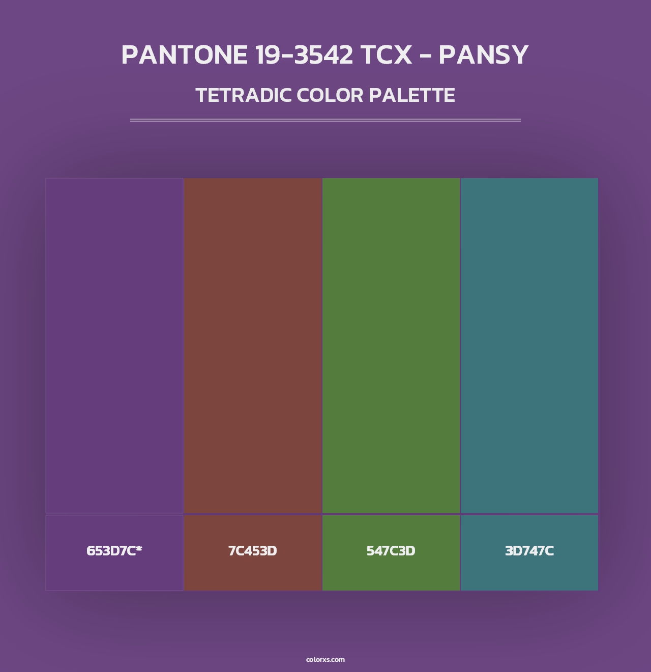 PANTONE 19-3542 TCX - Pansy - Tetradic Color Palette