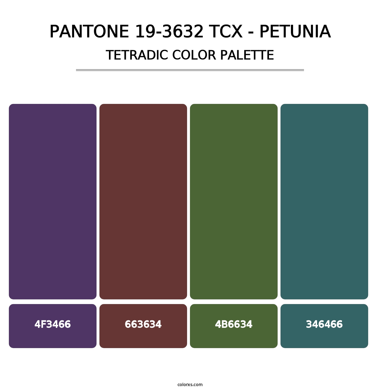 PANTONE 19-3632 TCX - Petunia - Tetradic Color Palette