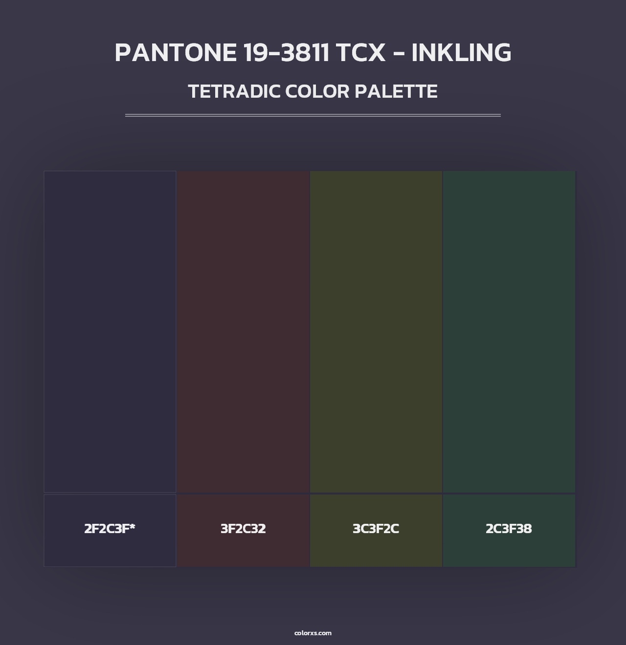 PANTONE 19-3811 TCX - Inkling - Tetradic Color Palette