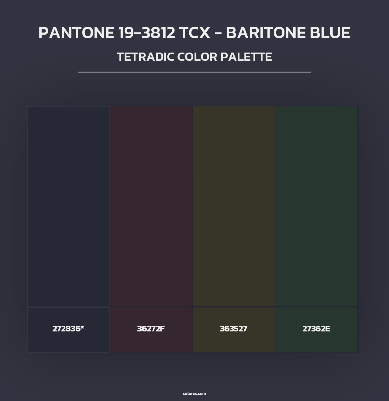 PANTONE 19-3812 TCX - Baritone Blue - Tetradic Color Palette