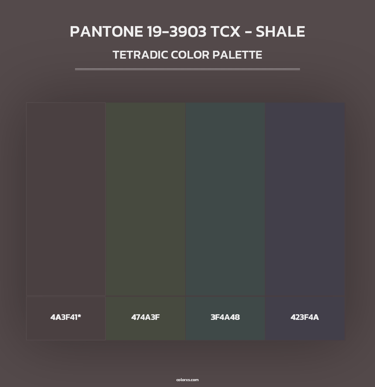 PANTONE 19-3903 TCX - Shale - Tetradic Color Palette