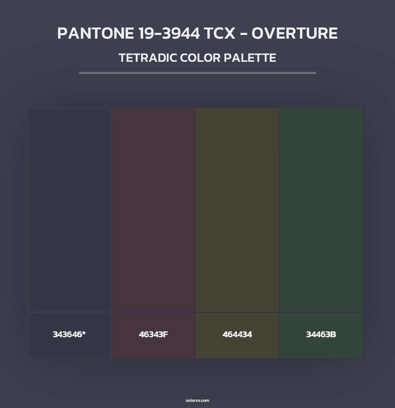 PANTONE 19-3944 TCX - Overture - Tetradic Color Palette