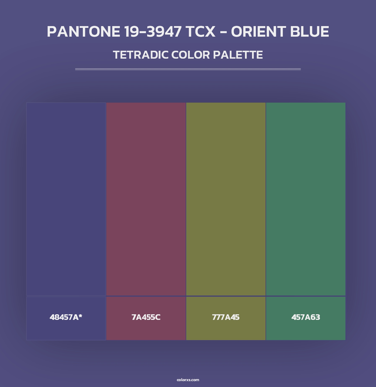 PANTONE 19-3947 TCX - Orient Blue - Tetradic Color Palette