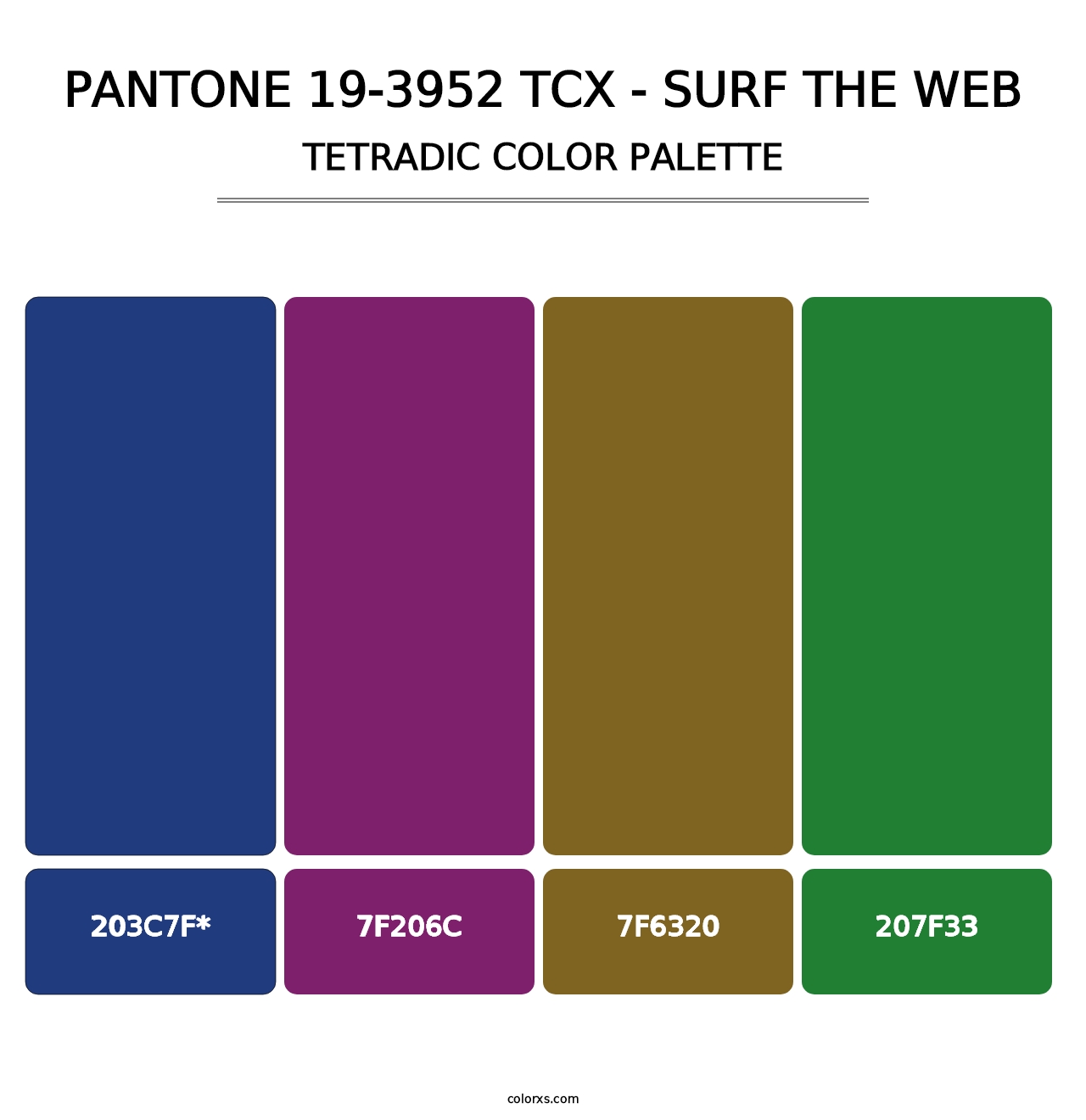 PANTONE 19-3952 TCX - Surf the Web - Tetradic Color Palette