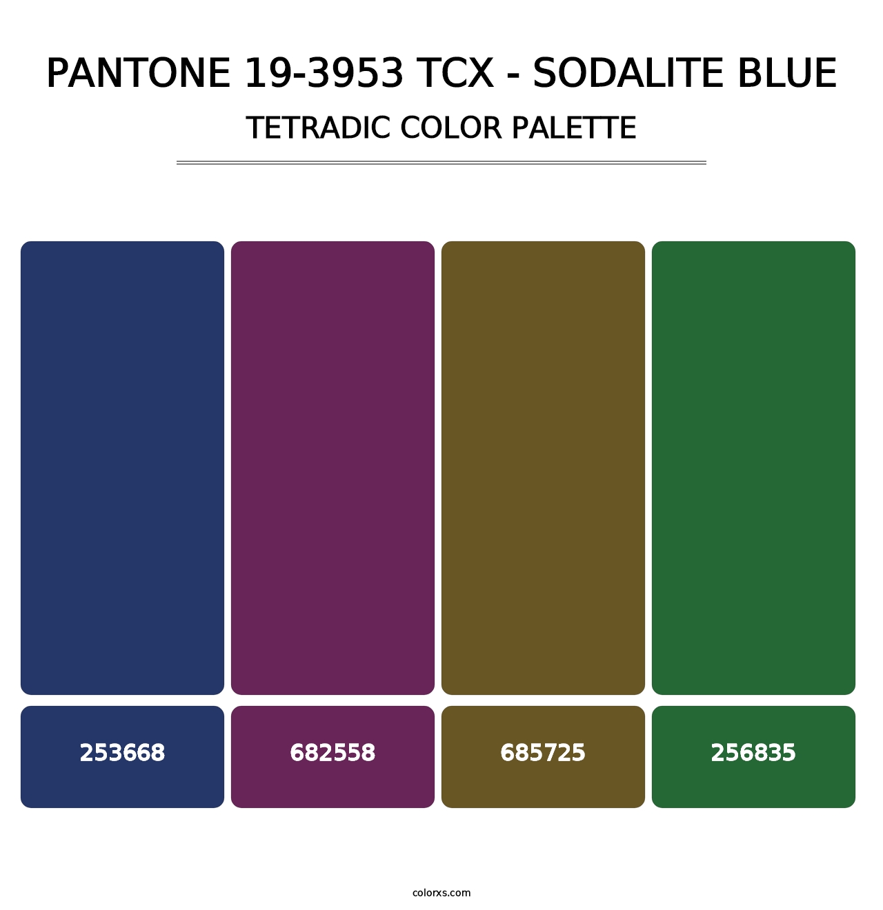 PANTONE 19-3953 TCX - Sodalite Blue - Tetradic Color Palette
