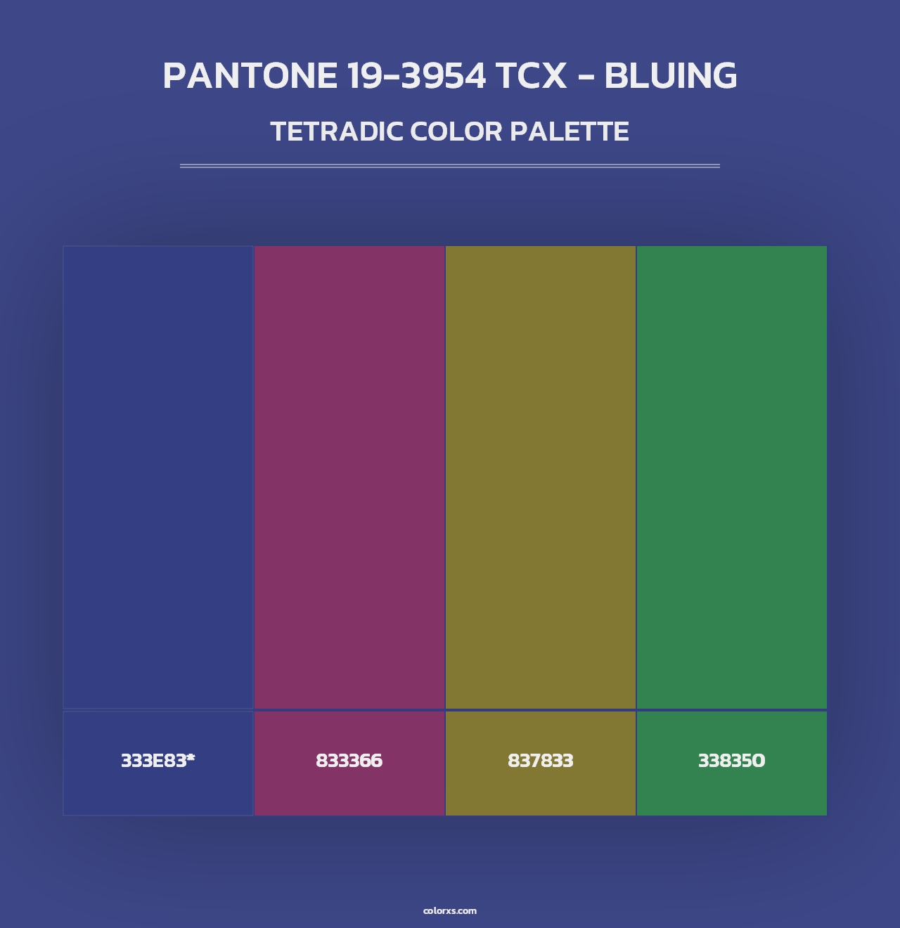 PANTONE 19-3954 TCX - Bluing - Tetradic Color Palette