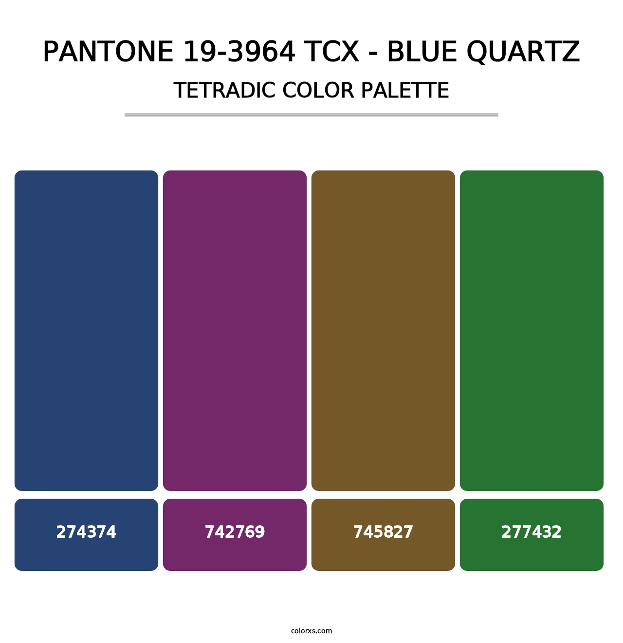 PANTONE 19-3964 TCX - Blue Quartz - Tetradic Color Palette