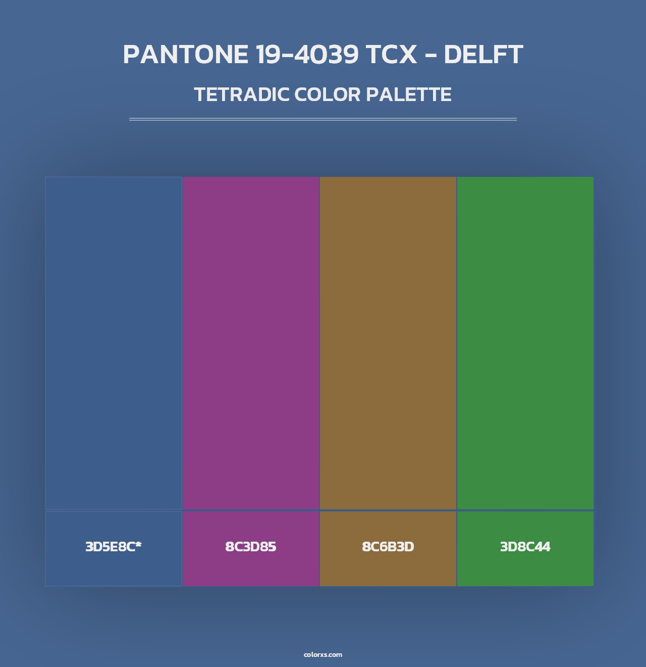 PANTONE 19-4039 TCX - Delft - Tetradic Color Palette