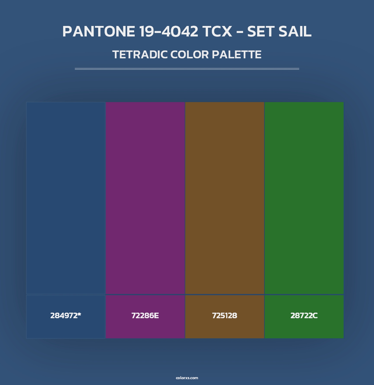 PANTONE 19-4042 TCX - Set Sail - Tetradic Color Palette