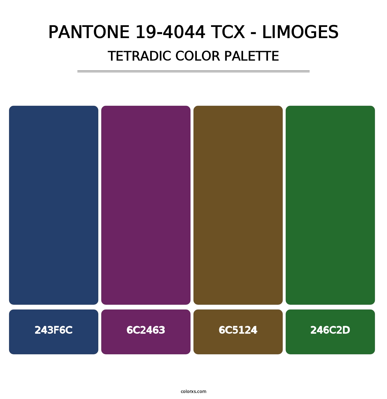 PANTONE 19-4044 TCX - Limoges - Tetradic Color Palette