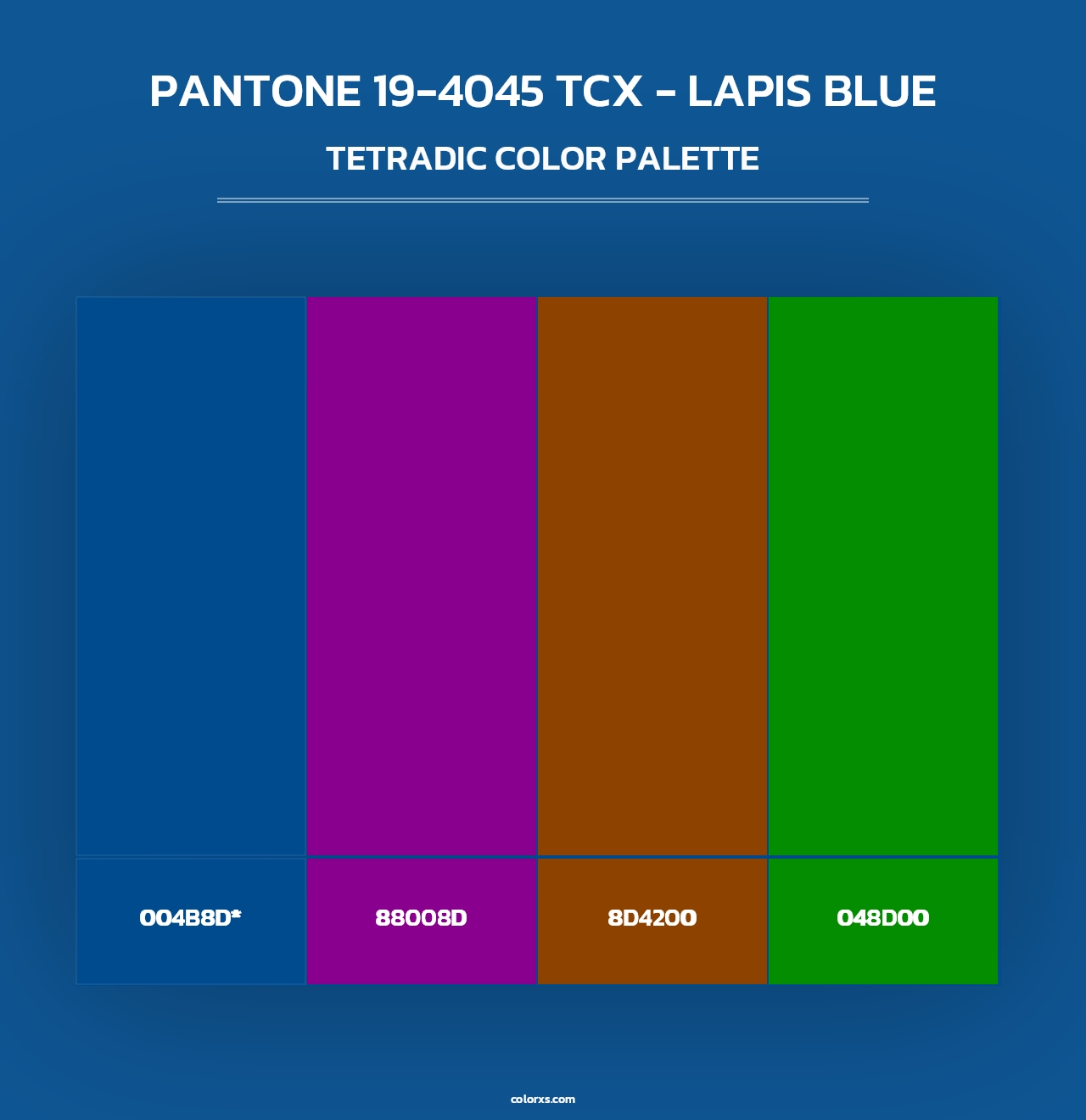 PANTONE 19-4045 TCX - Lapis Blue - Tetradic Color Palette