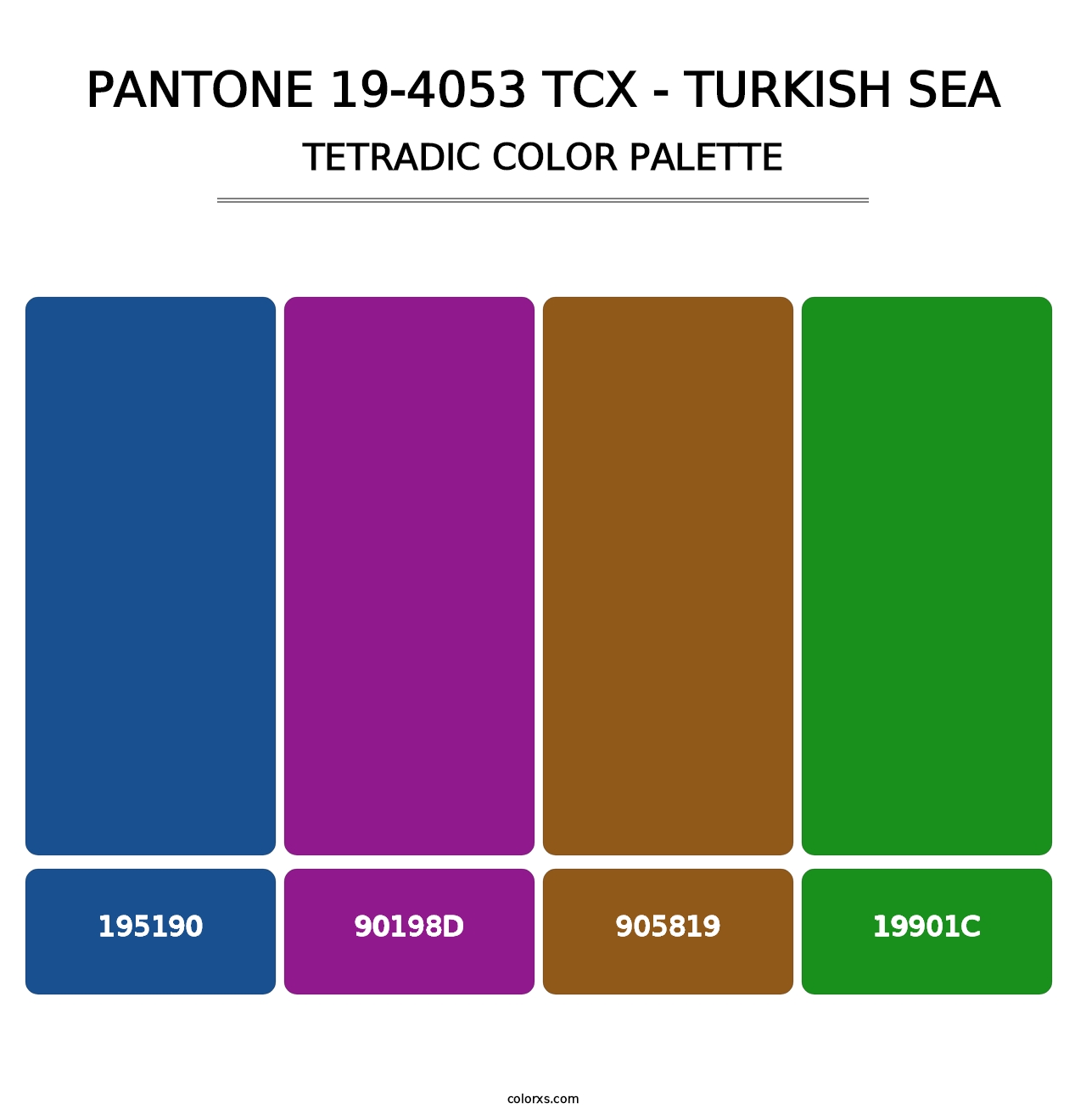 PANTONE 19-4053 TCX - Turkish Sea - Tetradic Color Palette