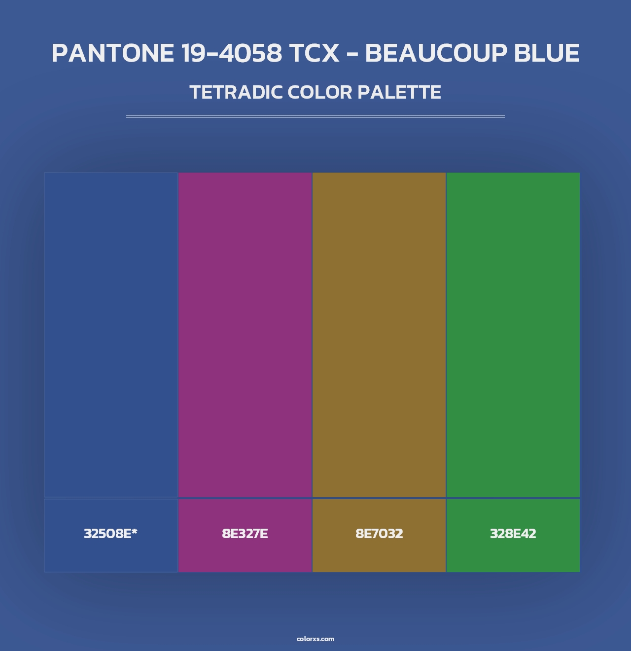 PANTONE 19-4058 TCX - Beaucoup Blue - Tetradic Color Palette
