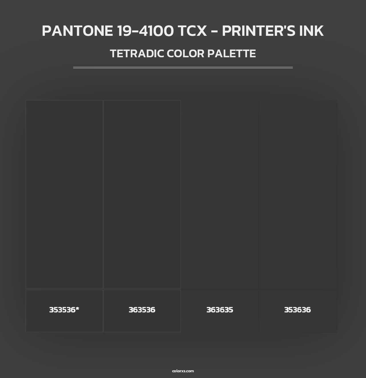 PANTONE 19-4100 TCX - Printer's Ink - Tetradic Color Palette
