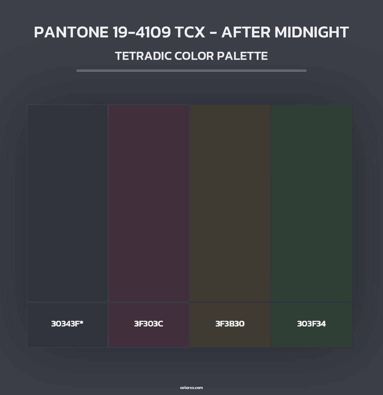 PANTONE 19-4109 TCX - After Midnight - Tetradic Color Palette