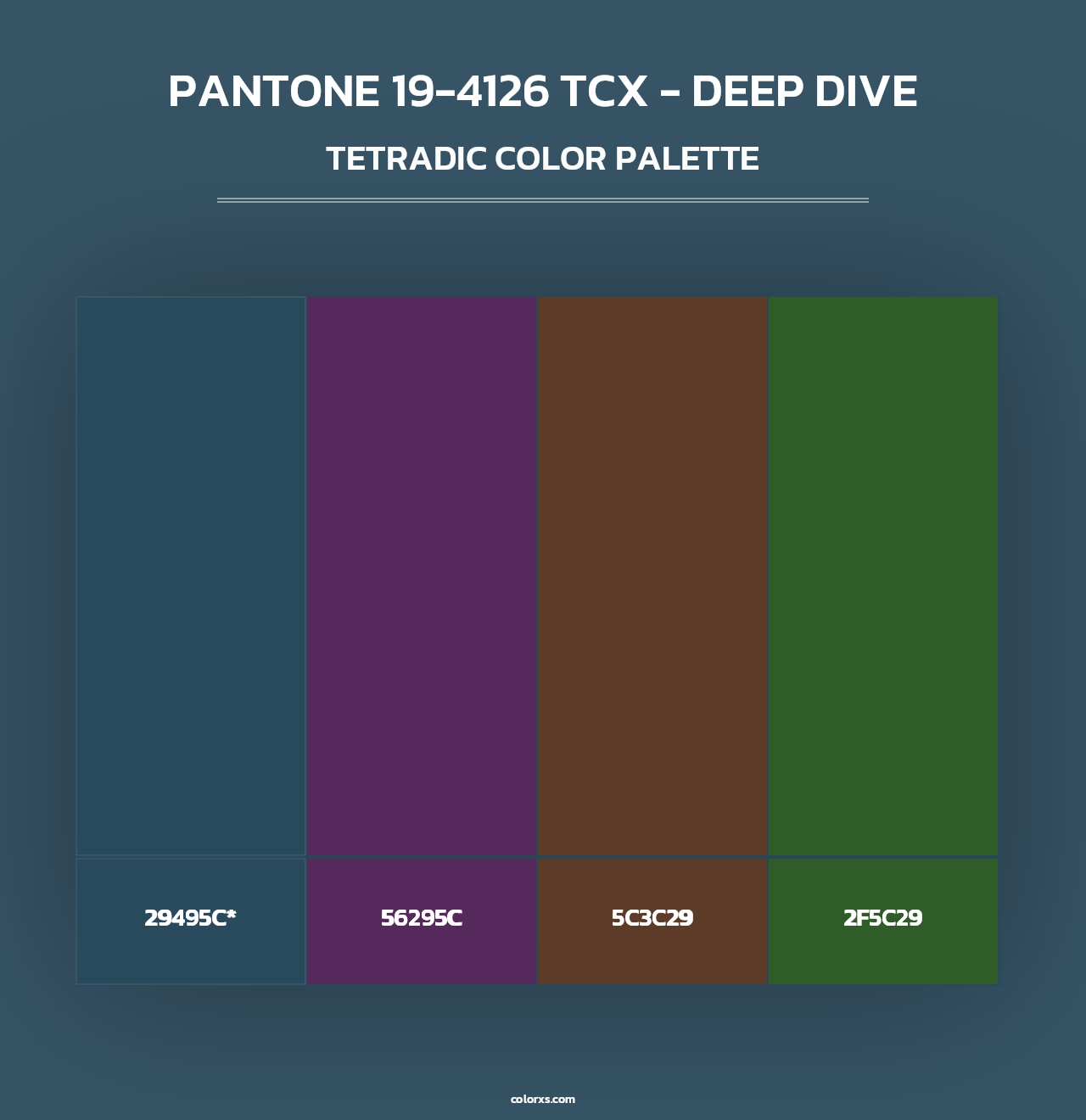 PANTONE 19-4126 TCX - Deep Dive - Tetradic Color Palette