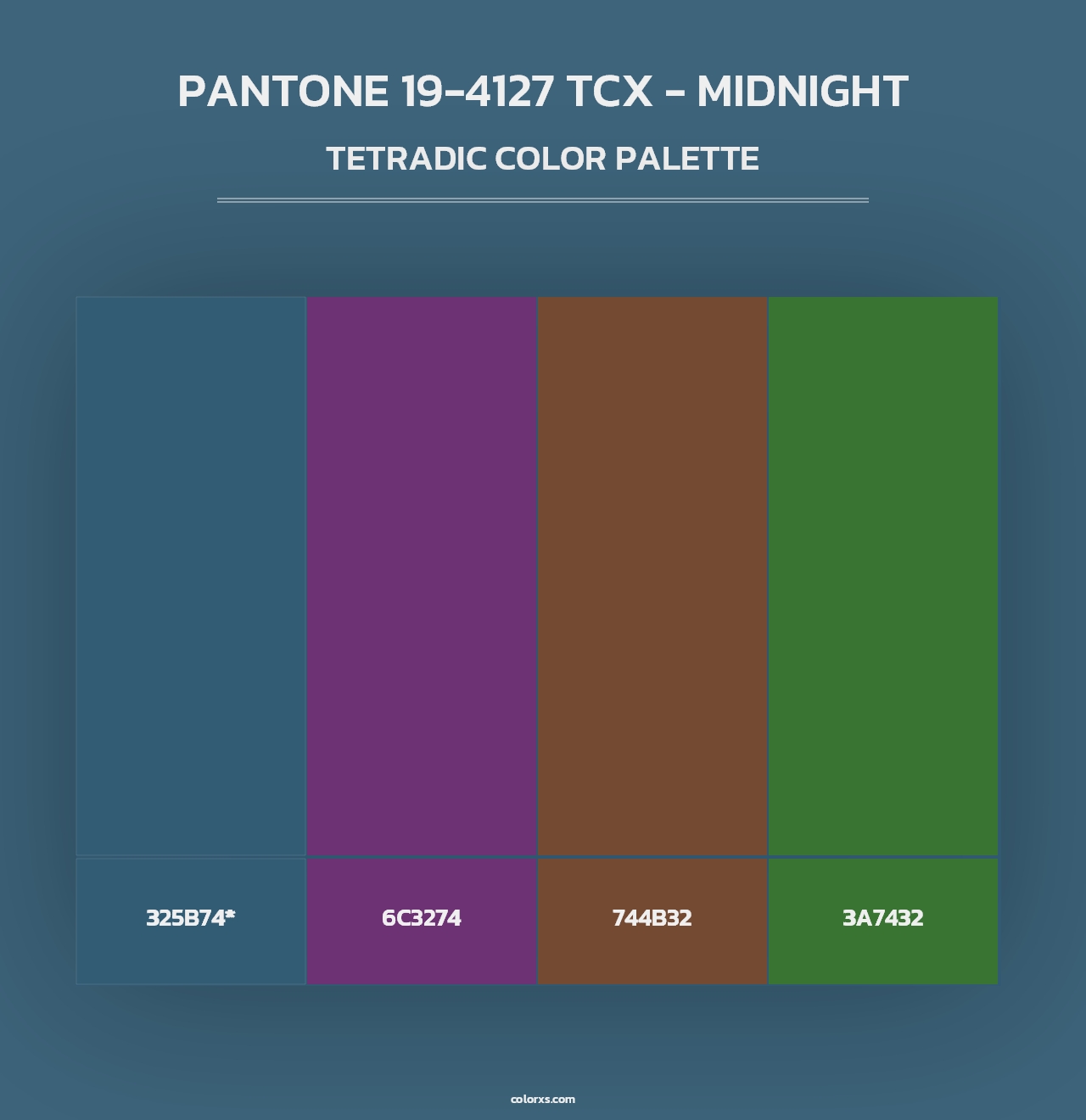 PANTONE 19-4127 TCX - Midnight - Tetradic Color Palette