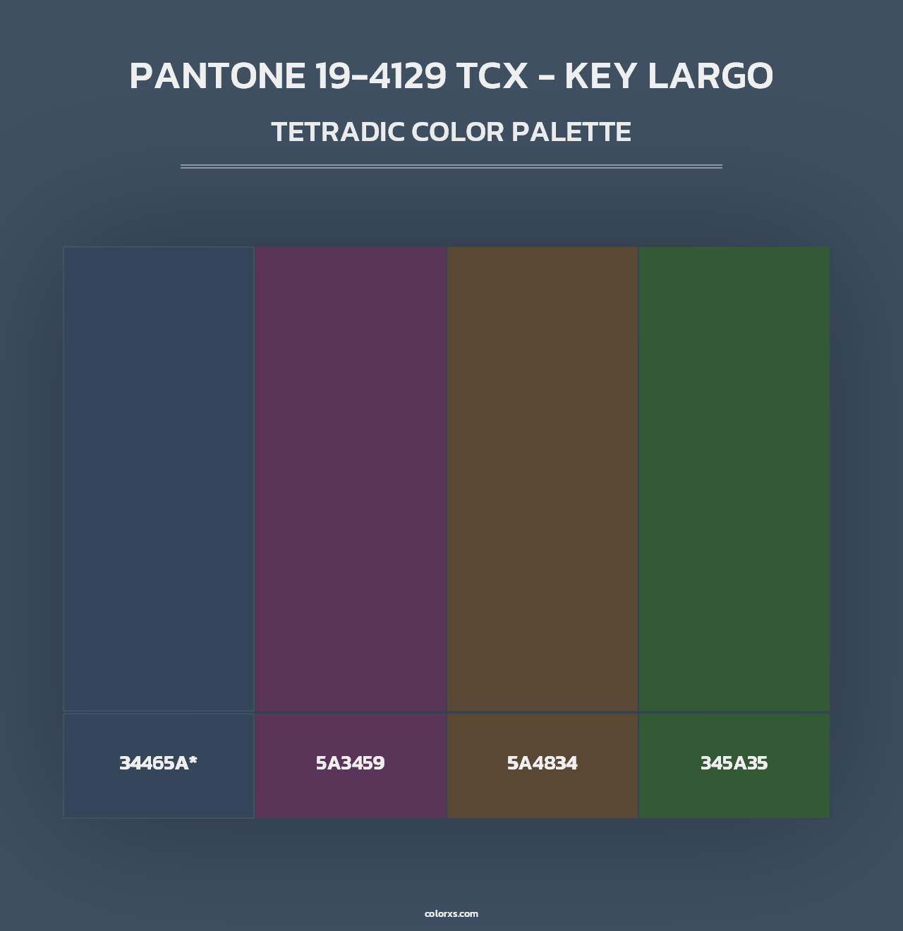 PANTONE 19-4129 TCX - Key Largo - Tetradic Color Palette