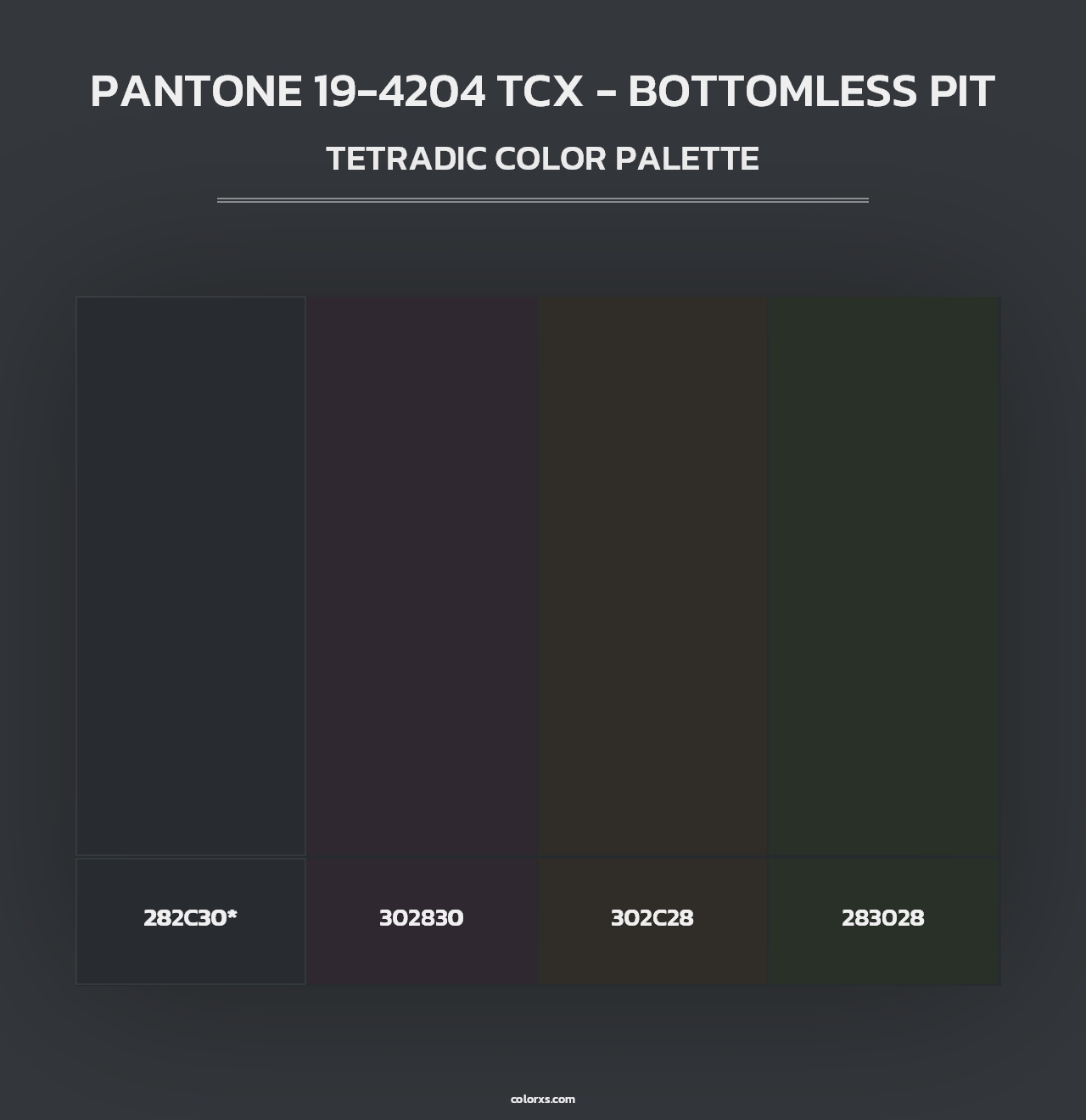 PANTONE 19-4204 TCX - Bottomless Pit - Tetradic Color Palette