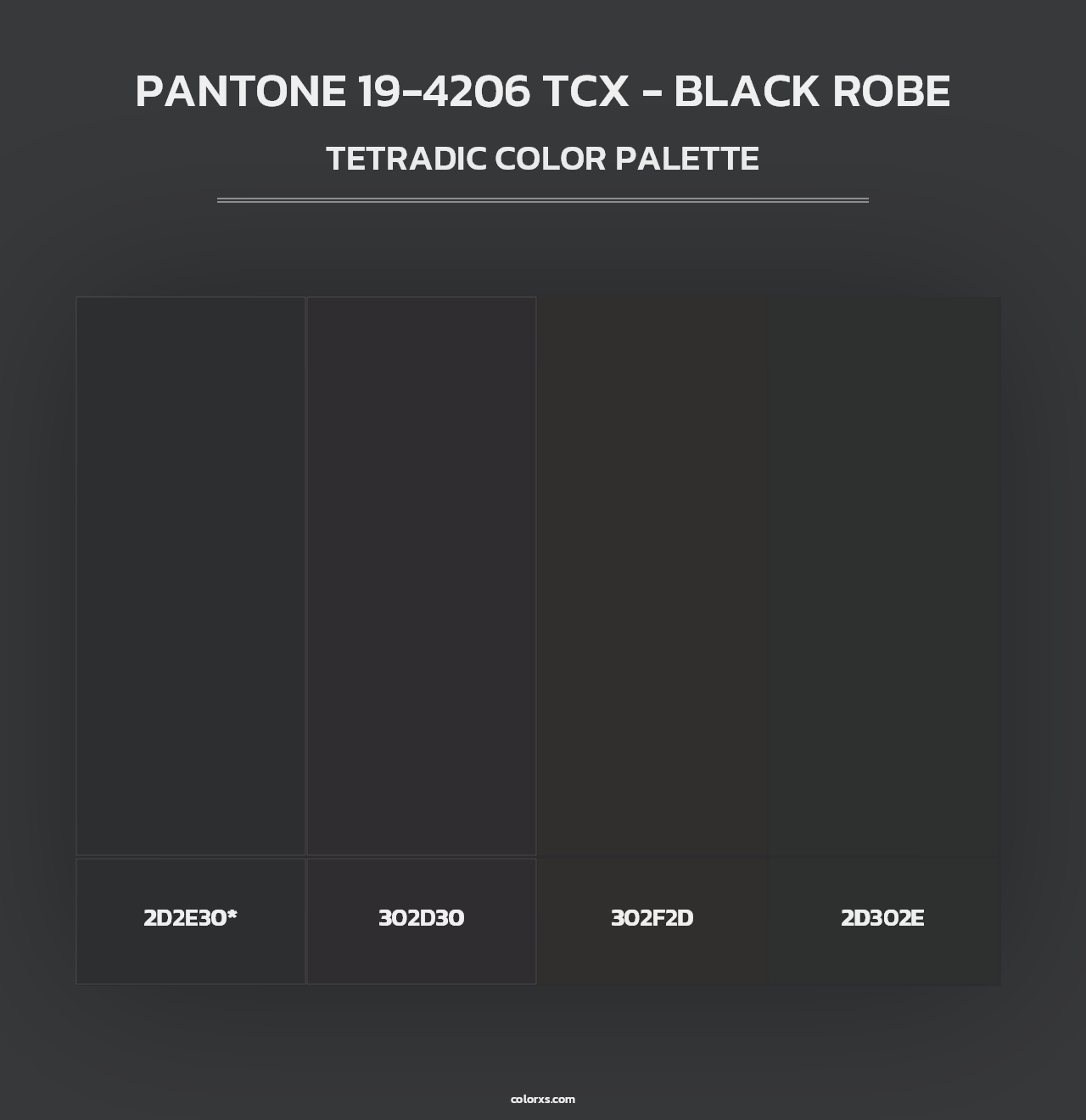 PANTONE 19-4206 TCX - Black Robe - Tetradic Color Palette