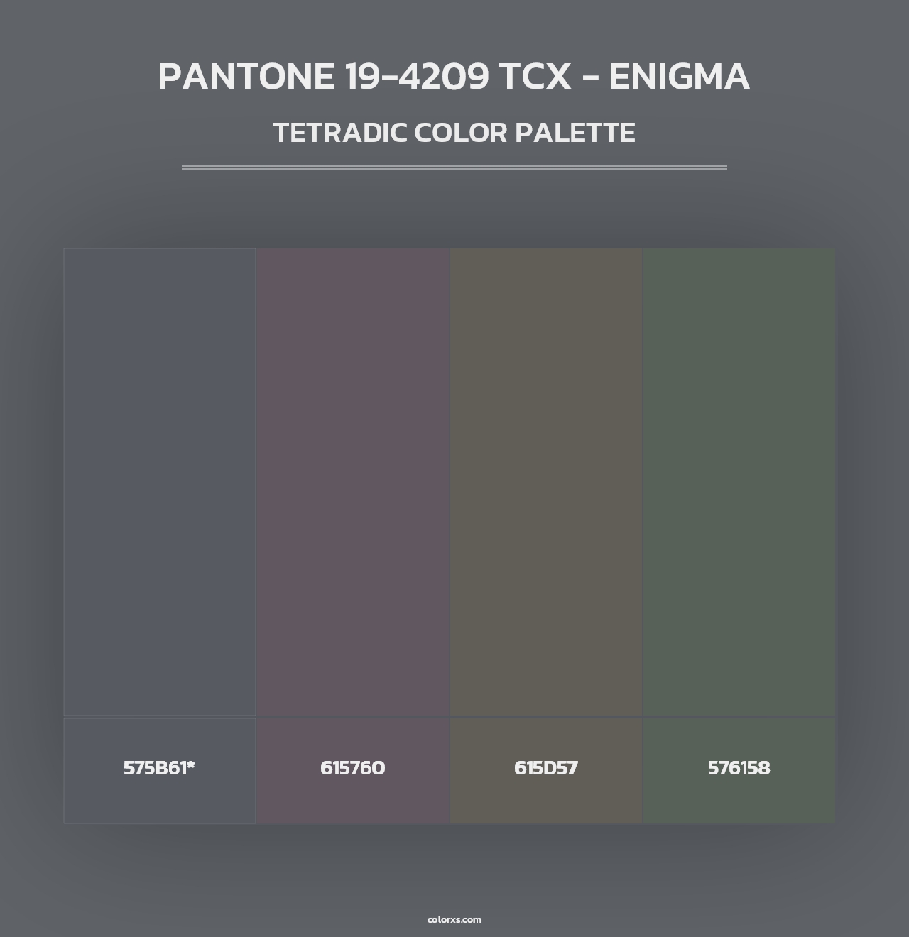 PANTONE 19-4209 TCX - Enigma - Tetradic Color Palette