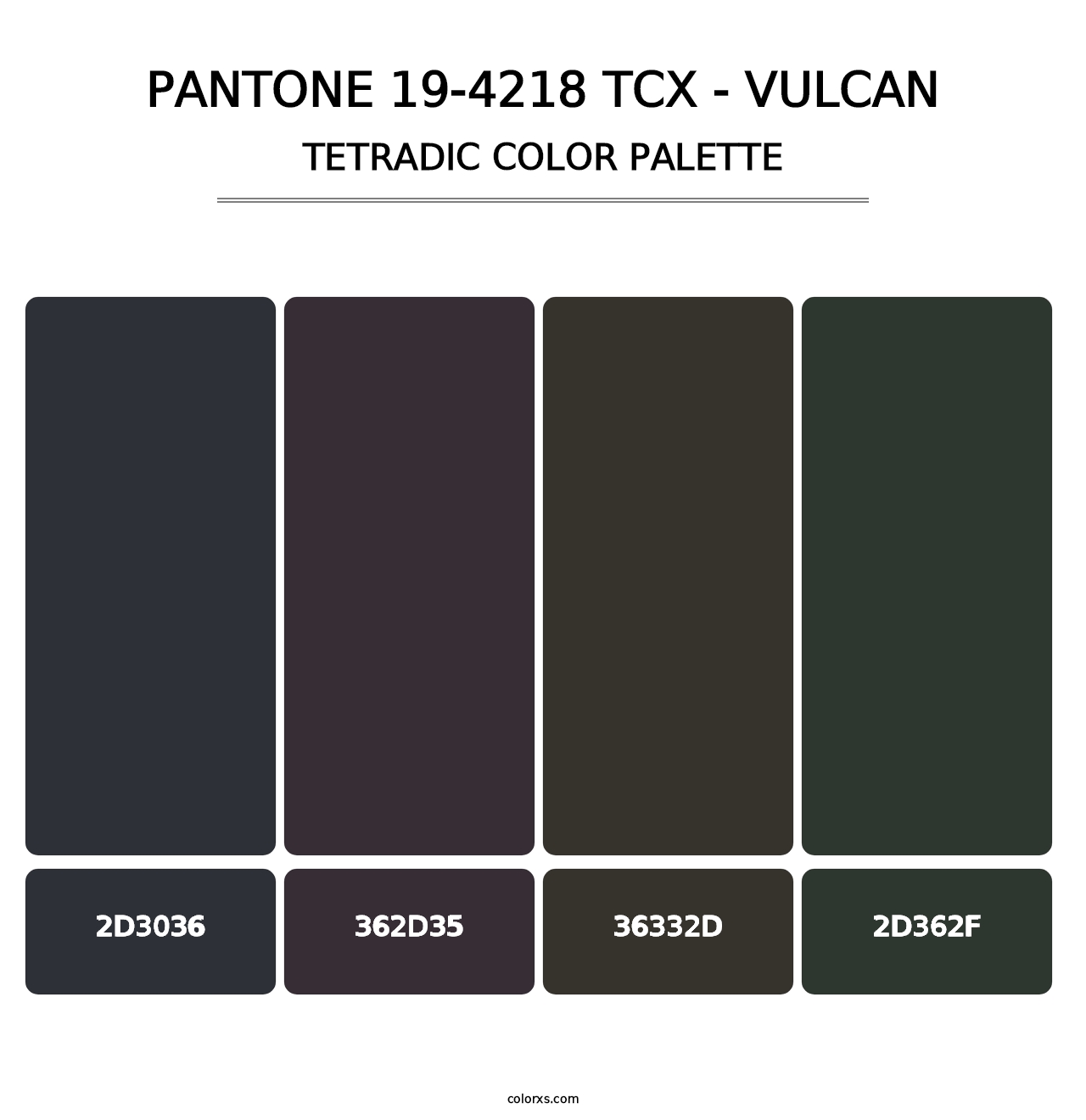 PANTONE 19-4218 TCX - Vulcan - Tetradic Color Palette